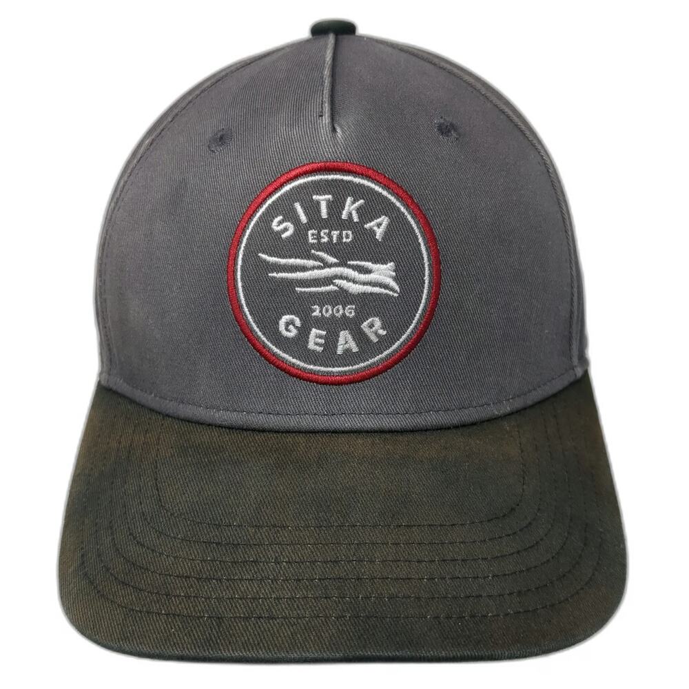 Sitka Gear 5 Panel Gray Hat One Size Snapback Mid-Pro Hunting Logo Patch Cotton